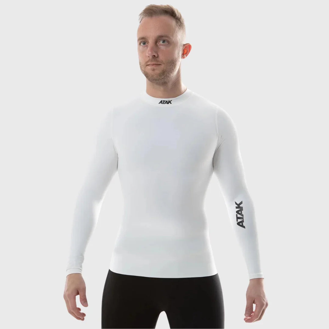 Atak Sports Unisex Long Sleeve Compression Top White - Rugbystuff.com