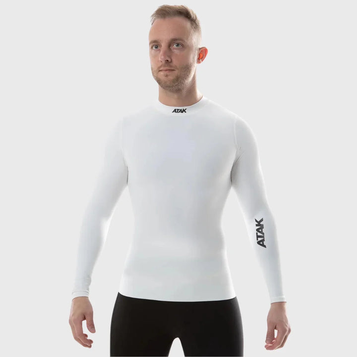 Atak Sports Unisex Long Sleeve Compression Top White - Rugbystuff.com