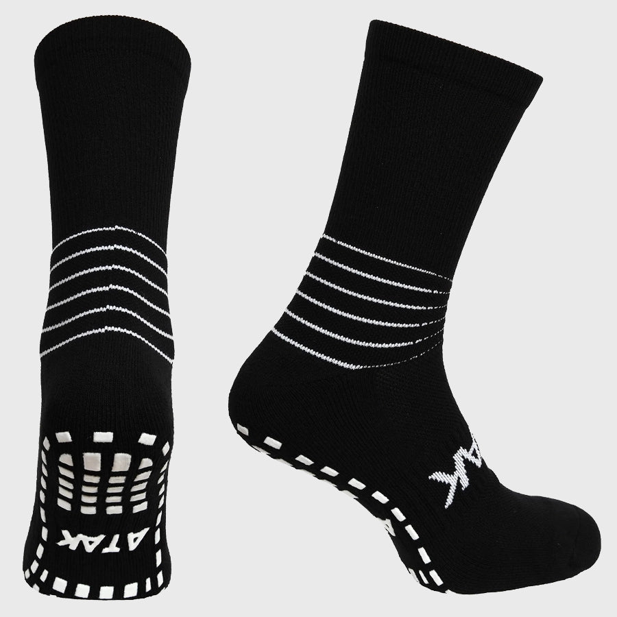 Atak Sports Compression Grip Socks Black - Rugbystuff.com