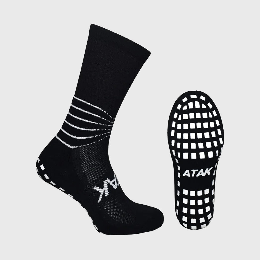 Atak Sports Compression Grip Socks Black - Rugbystuff.com