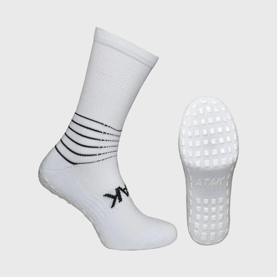 Atak Sports Compression Grip Socks White - Rugbystuff.com