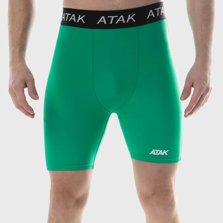 Atak Sports Kid's Compression Shorts Green - Rugbystuff.com