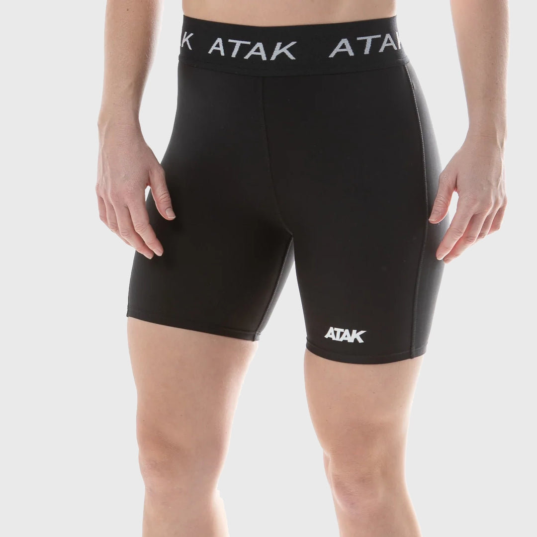 Atak Sports Women's Compression Shorts Black - Rugbystuff.com