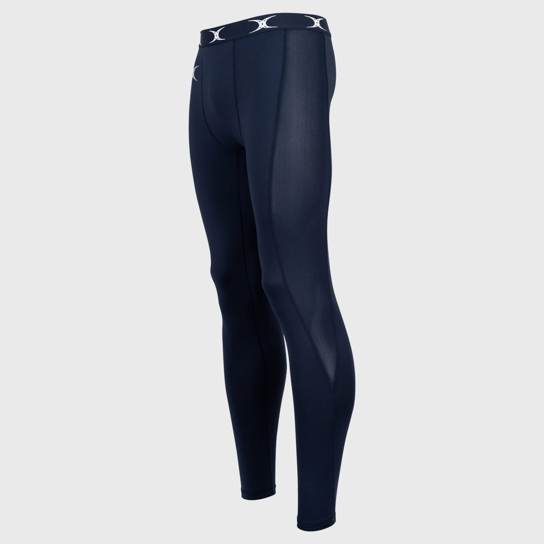 Gilbert Kid's Atomic Baselayer Leggings Navy - Rugbystuff.com