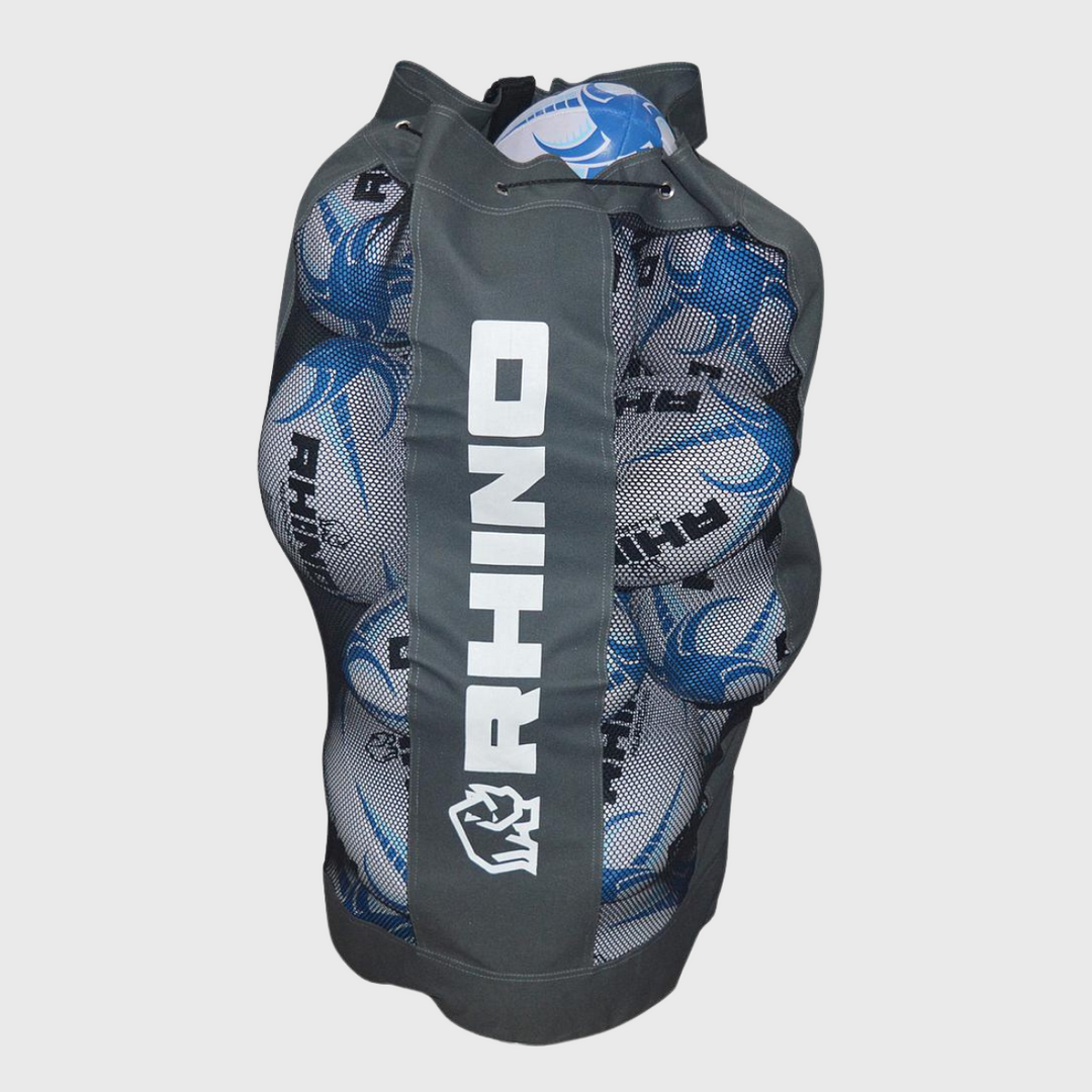 Rhino Rugby Ball Bag Grey - Rugbystuff.com