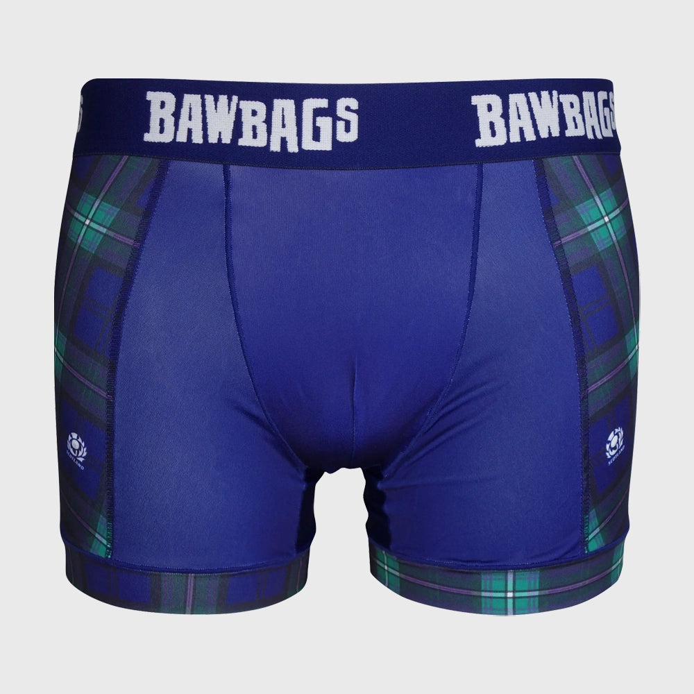 Bawbags Scotland Rugby Cool De Sacs Tartan Boxer Shorts - Rugbystuff.com