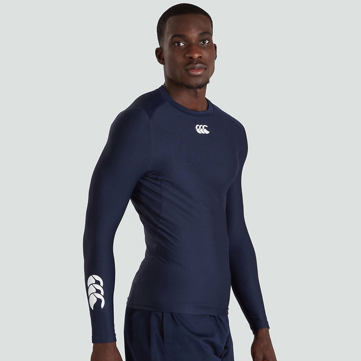 Canterbury Men's Thermoreg Baselayer Long Sleeve Navy - Rugbystuff.com