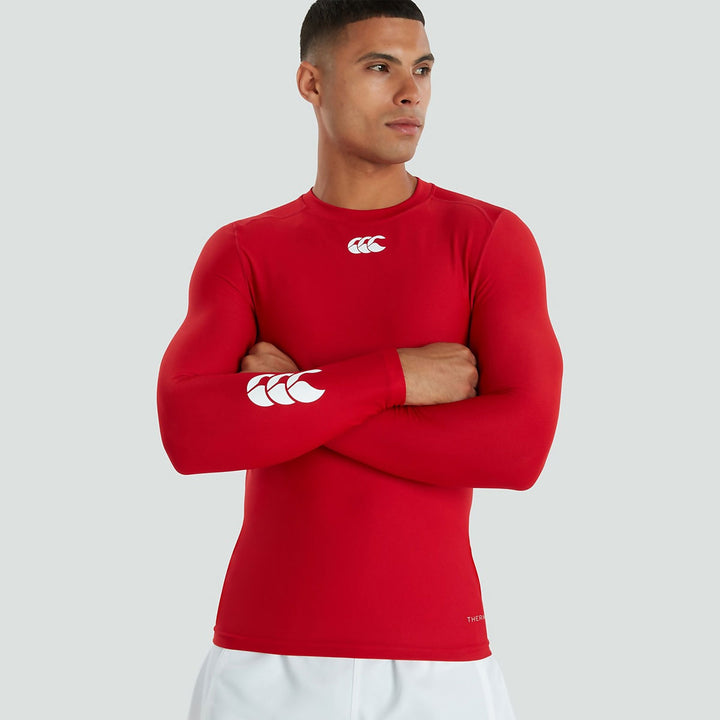 Canterbury Men's Thermoreg Baselayer Long Sleeve Red - Rugbystuff.com