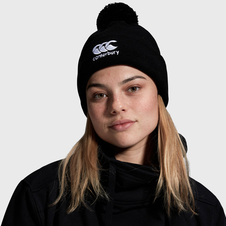 Canterbury Bobble Beanie Hat Black - Rugbystuff.com