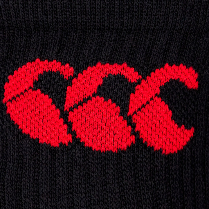 Canterbury Crew Socks 3 Pack Black/Red - Rugbystuff.com