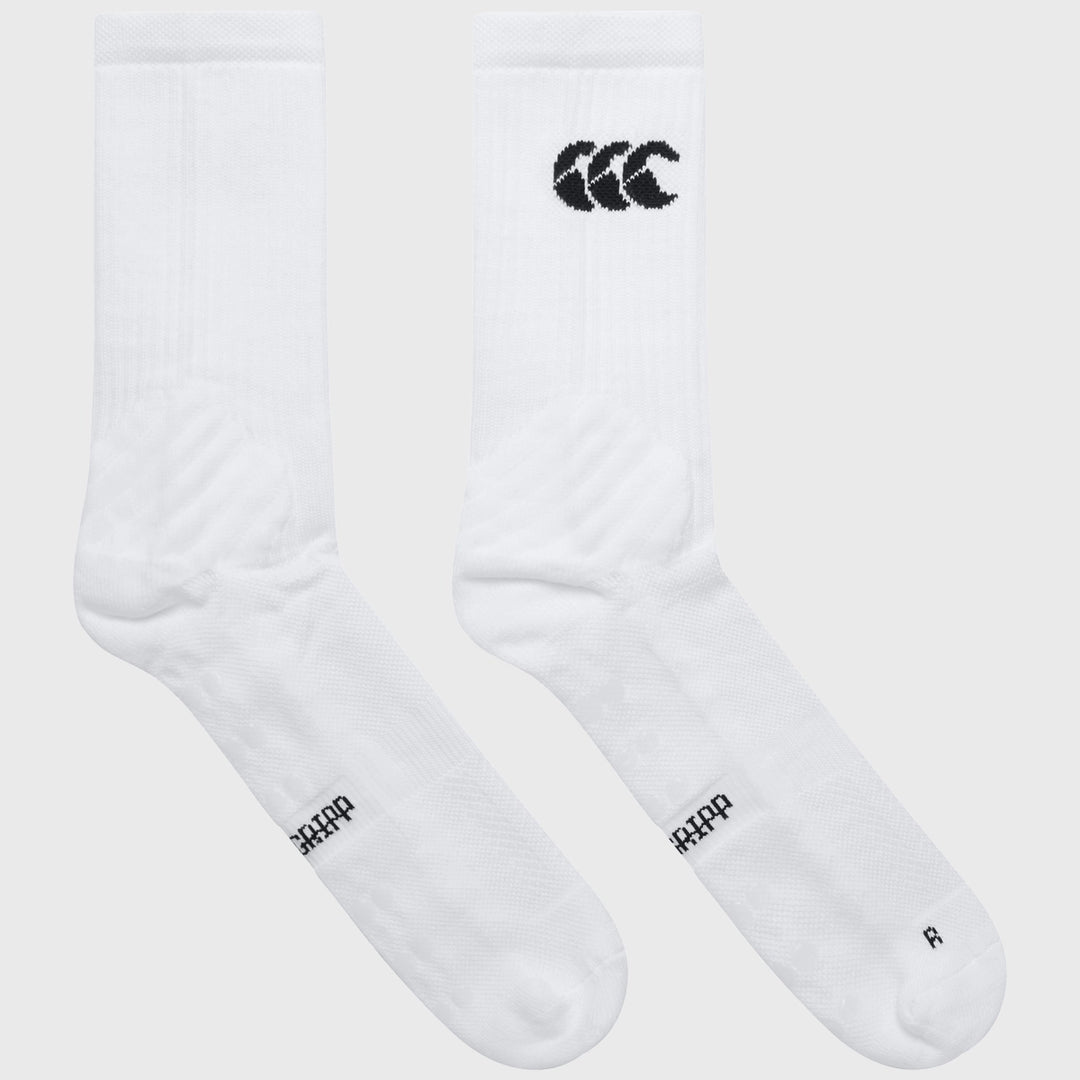 Canterbury Mid Calf Grip Socks White - Rugbystuff.com