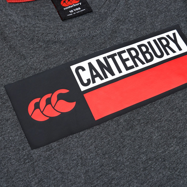 Canterbury Kid's Cotton Logo Tee Grey - Rugbystuff.com