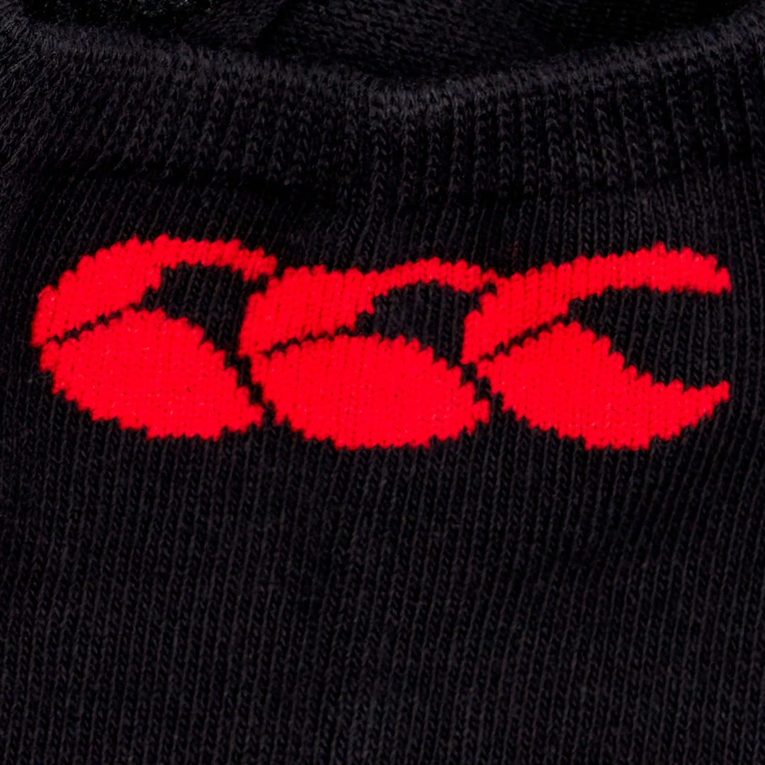 Canterbury Trainer Liner Socks 3 Pack Black/Red - Rugbystuff.com