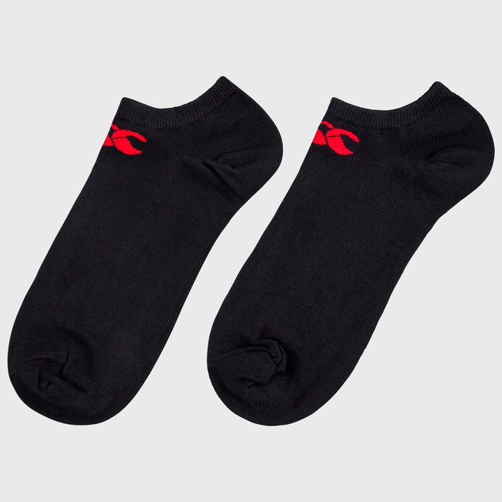 Canterbury Trainer Liner Socks 3 Pack Black/Red - Rugbystuff.com