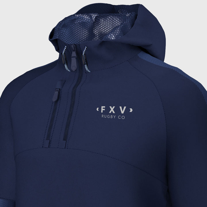 FXV Rugby Co 1/4 Zip Hooded Training Jacket Navy - Rugbystuff.com