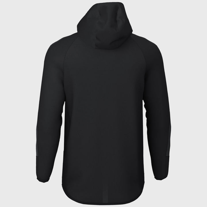 Kid's 1/4 Zip Hooded Jacket Black - Rugbystuff.com