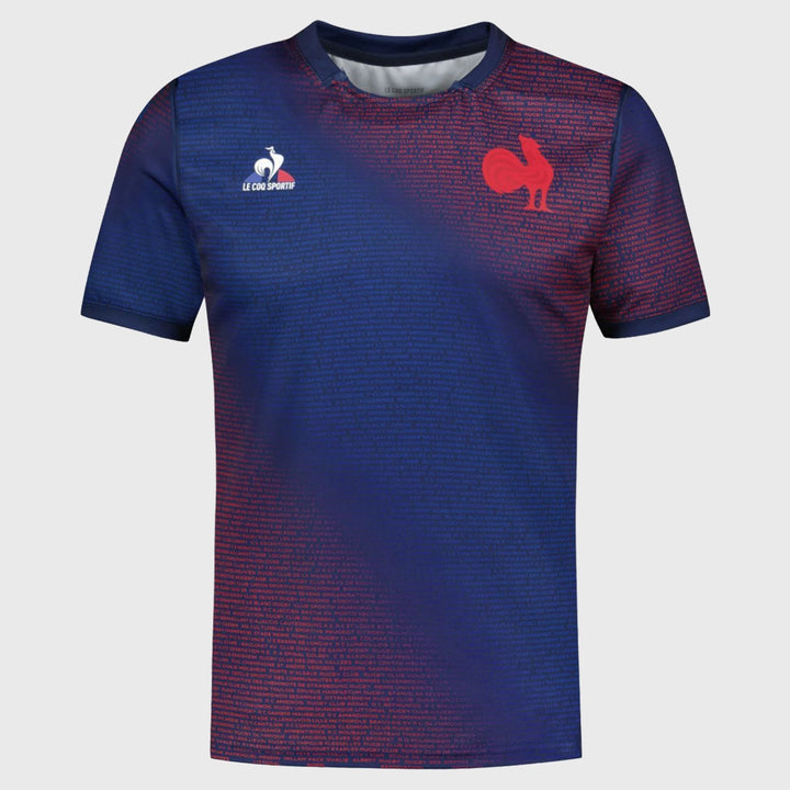Le Coq Sportif France Men's Pre-Match Pro Rugby Shirt 2023/24 - Rugbystuff.com