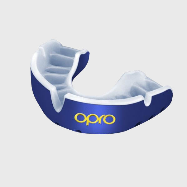 Opro Gold Mouthguard Pearl Blue/White - Rugbystuff.com