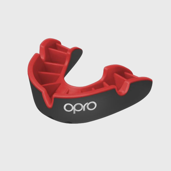 Opro Silver Gen4 Mouthguard Black/Red - Rugbystuff.com