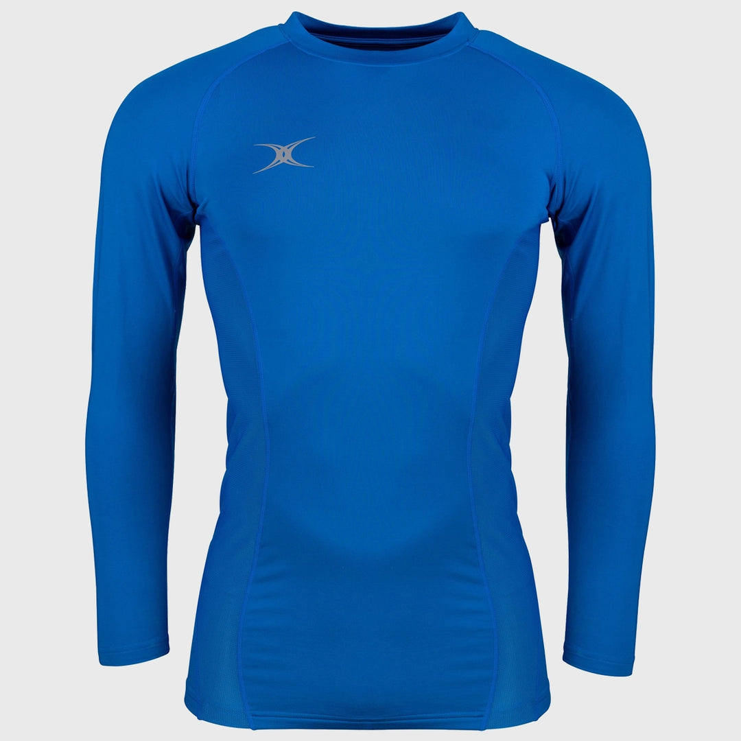 Gilbert Men's Atomic II Long Sleeve Baselayer Top Royal Blue - Rugbystuff.com