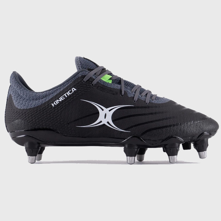 Gilbert Kinetica Pro Power Rugby Boots Black/Grey - Rugbystuff.com