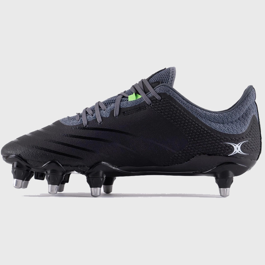 Gilbert Kinetica Pro Power Rugby Boots Black/Grey - Rugbystuff.com