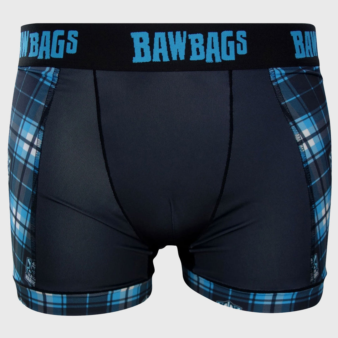 Bawbags Glasgow Warriors Cool De Sacs Tartan Boxer Shorts - Rugbystuff.com