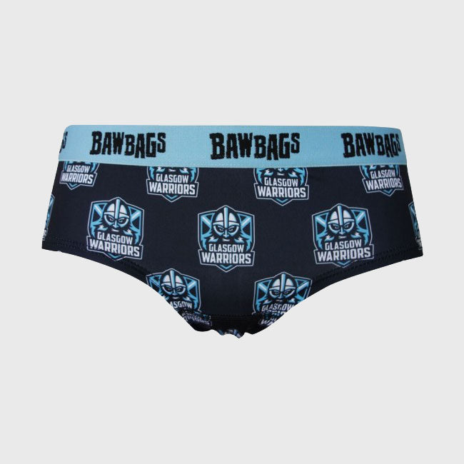 Bawbags Glasgow Warriors Rugby Women's Cool De Sacs Briefs Black - Rugbystuff.com