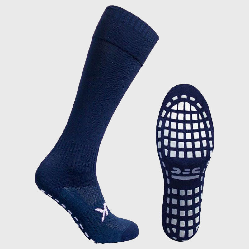 Atak Sports Shox Full Length Grip Socks Navy - Rugbystuff.com