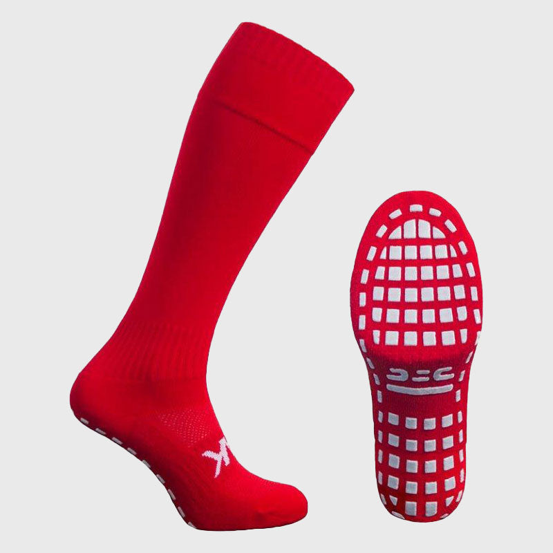 Atak Sports Shox Full Length Grip Socks Red - Rugbystuff.com