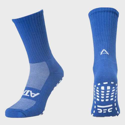 Atak Sports Shox Mid Length Grip Socks Royal - Rugbystuff.com