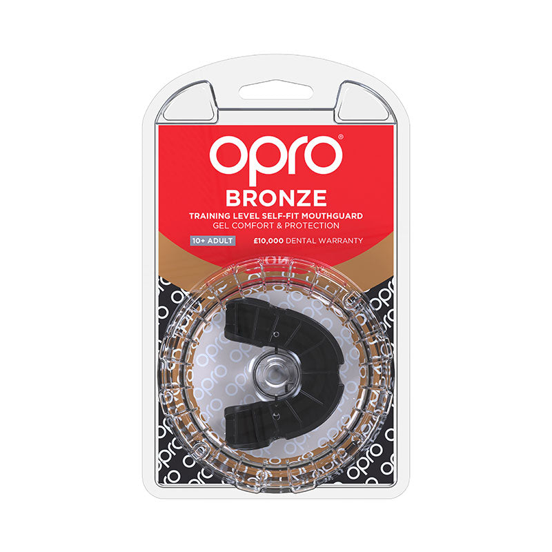 Opro Bronze Gen4 Mouthguard Black - Rugbystuff.com