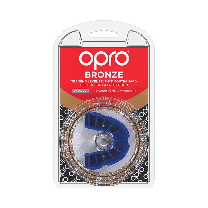 Opro Bronze Gen4 Mouthguard Blue - Rugbystuff.com