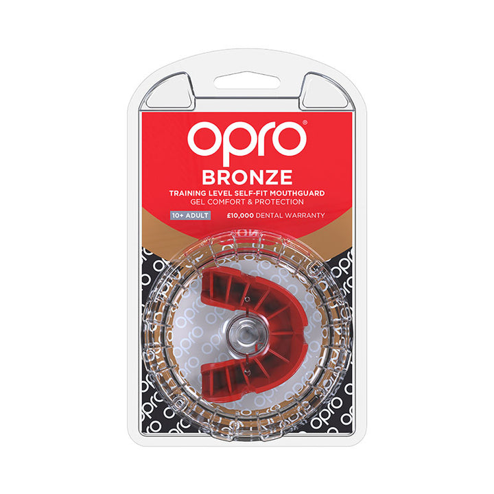 Opro Bronze Gen4 Mouthguard Red - Rugbystuff.com