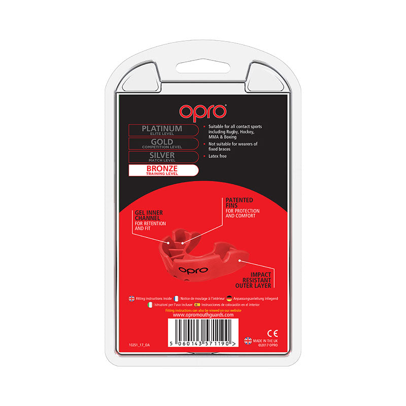 Opro Bronze Gen4 Mouthguard Red - Rugbystuff.com