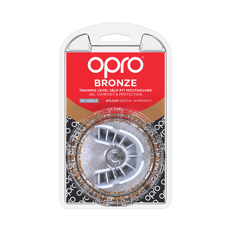 Opro Bronze Gen4 Mouthguard White - Rugbystuff.com