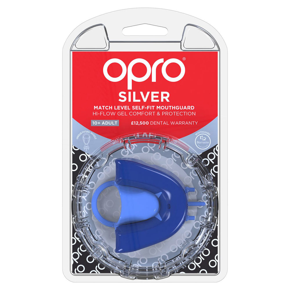 Opro Silver Gen4 Mouthguard Navy/Light Blue - Rugbystuff.com