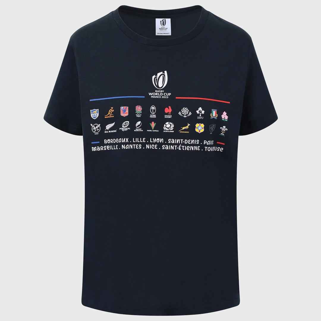 Official Rugby World Cup 2023 Men's 20 Unions Stacked Tee - Rugbystuff.com