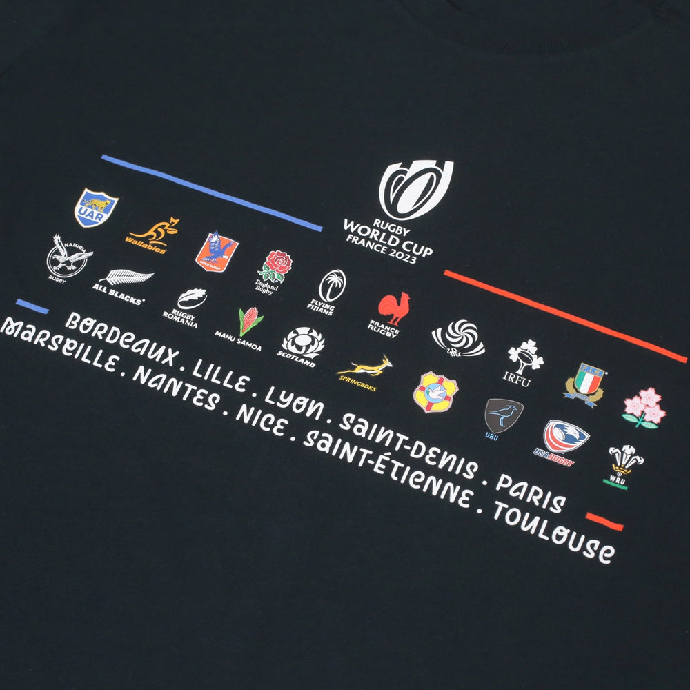 Official Rugby World Cup 2023 Men's 20 Unions Stacked Tee - Rugbystuff.com