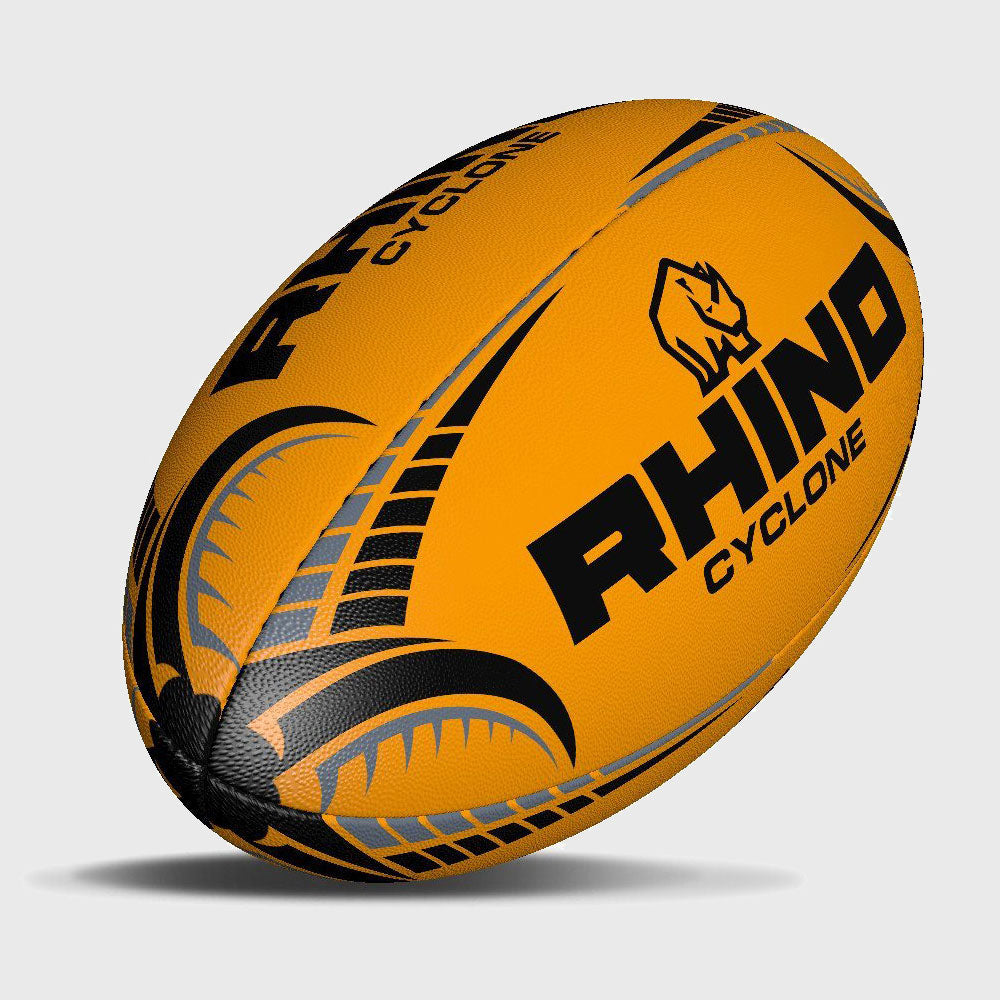 Rhino Cyclone Training Rugby Ball Fluo Orange - Rugbystuff.com