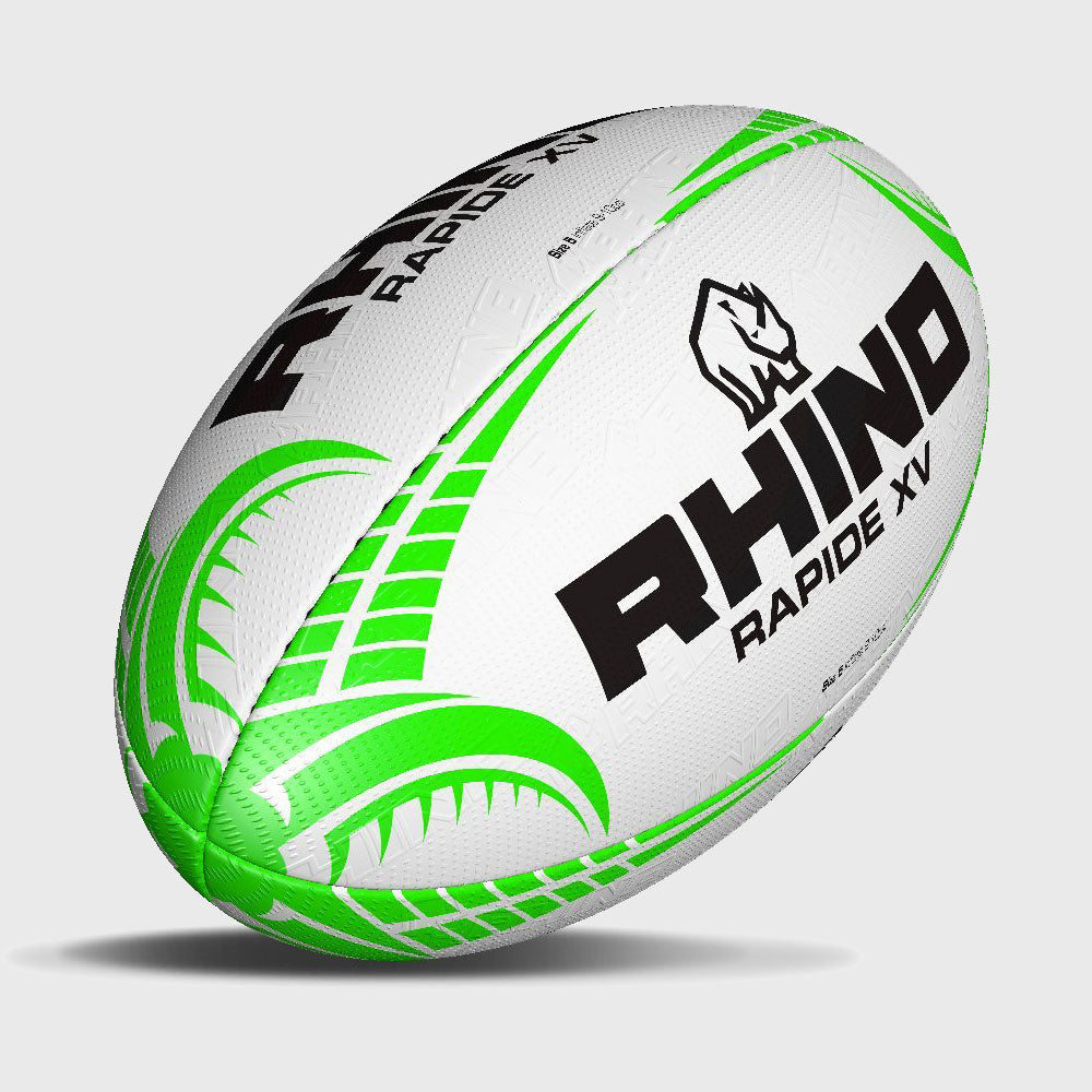 Rhino Rapide XV Training Rugby Ball White - Rugbystuff.com
