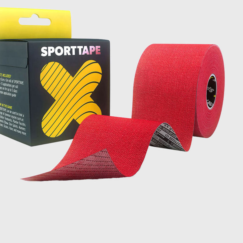 SportTape Kinesiology Tape 5m Roll Red - Rugbystuff.com