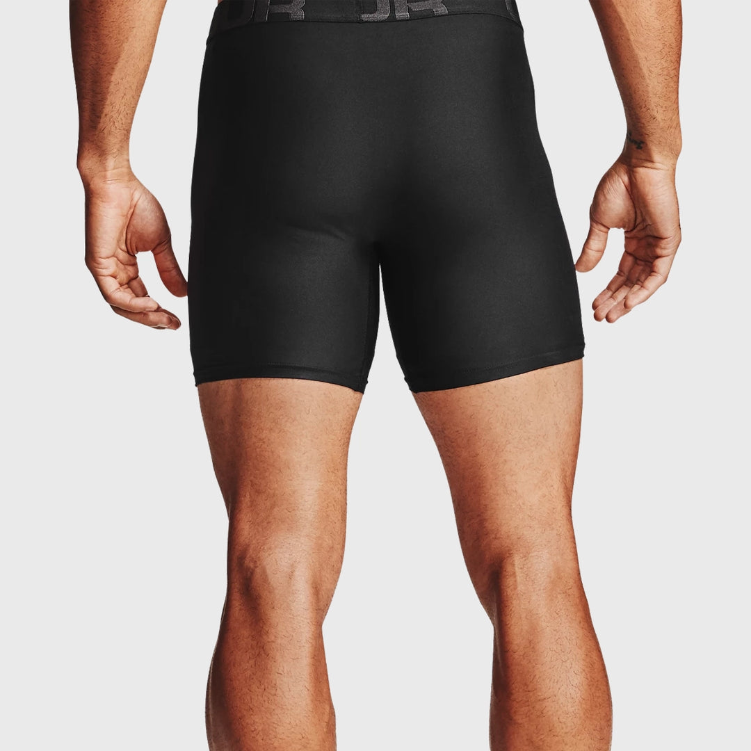 Under Armour Men's Tech 6" Boxerjock 2-Pack Black - Rugbystuff.com