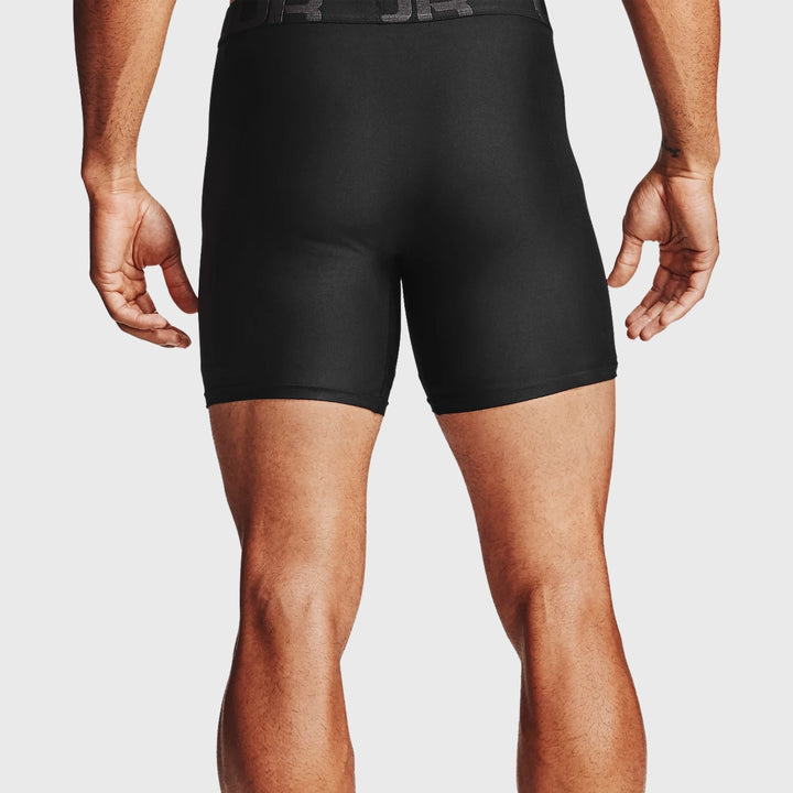 Under Armour Men's Tech 6" Boxerjock 2-Pack Black - Rugbystuff.com
