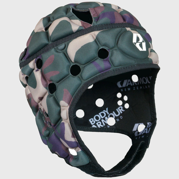 Body Armour Ventilator Rugby Headguard Green Camo - Rugbystuff.com