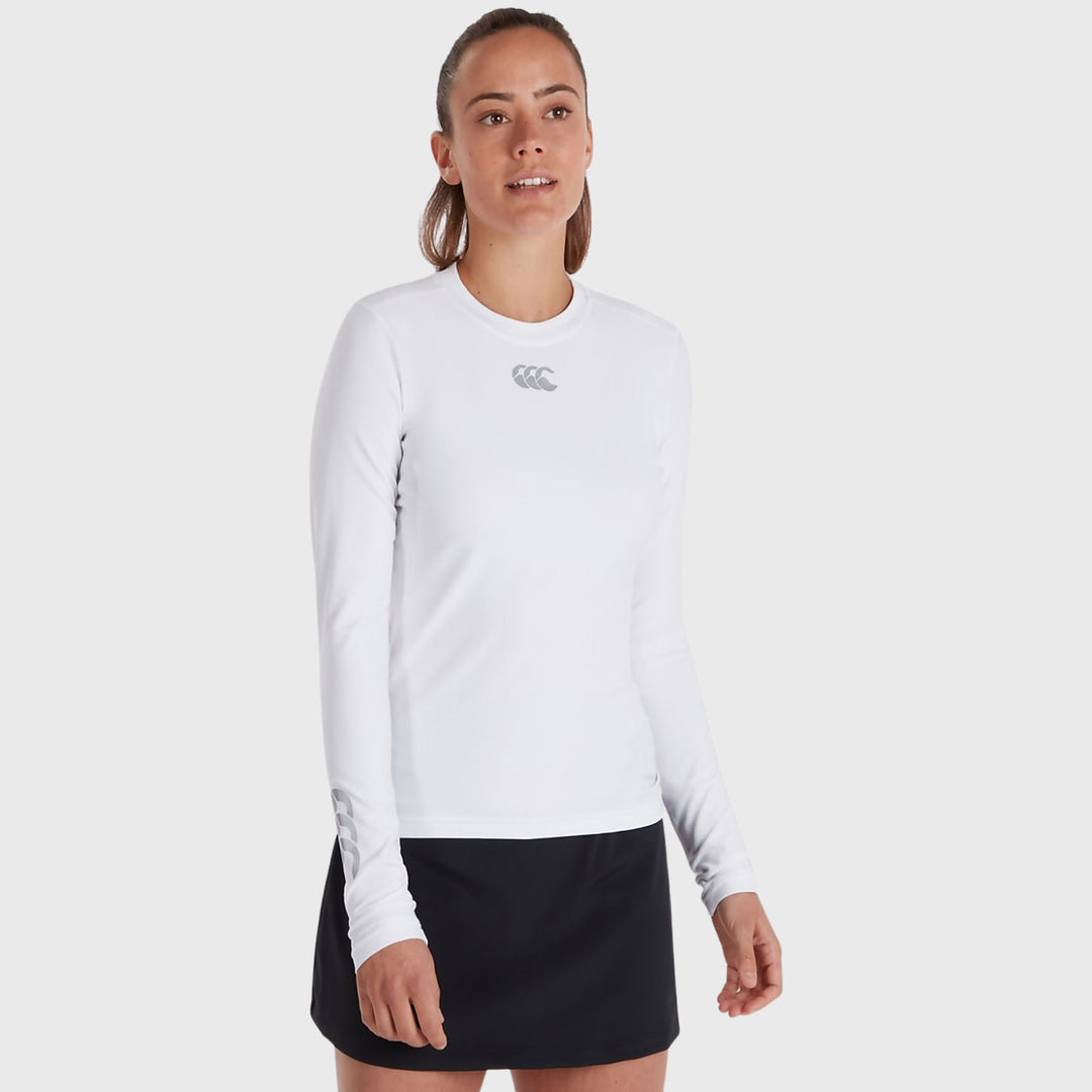 Canterbury Women's Thermoreg Baselayer Long Sleeve White - Rugbystuff.com