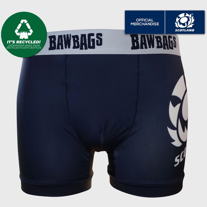Bawbags Scotland Rugby Cool De Sacs Big Badge Technical Boxer Shorts - Rugbystuff.com